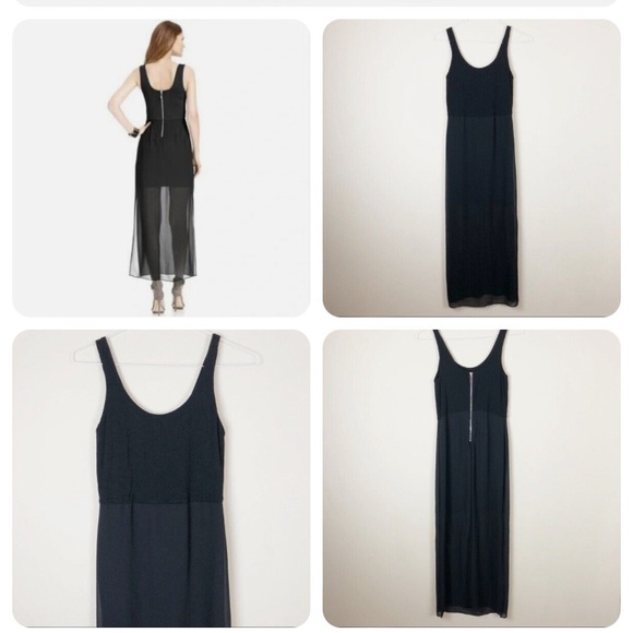 NWT Vince Camuto Chiffon Overlay Tank Dress back zipper - Picture 2 of 9